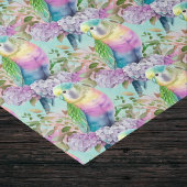 Papier Mousseline Perky Pastel Pink Parakeles Jaunes et Bleues