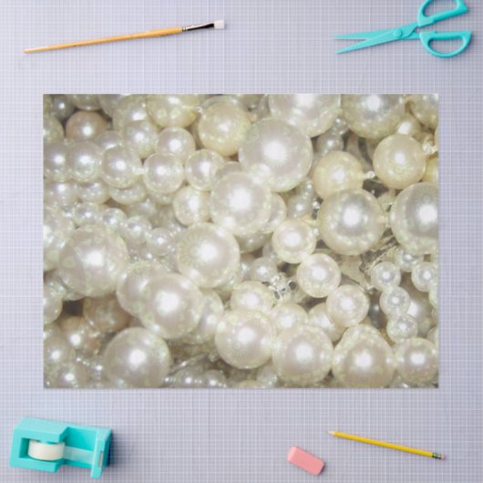 Papier Mousseline Perles Avec Design Or (Artisanat)