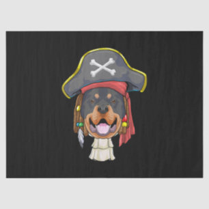Papier Mousseline Perles caribéennes Rottweiler Chien pirate Amoureu