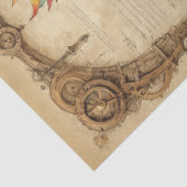 Papier Mousseline Perroquet à vapeur sur parchemin - découpage - (Détail)