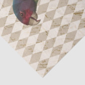 Papier Mousseline Perroquet coloré avec Découpage Feuille rouge (Détail)