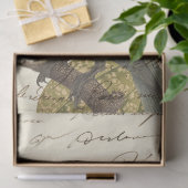 Papier Mousseline Perroquet gris avec fleurs et découpage cursif (Cadeau)