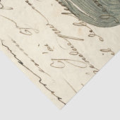 Papier Mousseline Perroquet gris avec fleurs et découpage cursif (Détail)