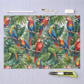 Papier Mousseline perroquet jungle papier de tissus (Artisanat)
