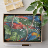 Papier Mousseline perroquet jungle papier de tissus (Cadeau)