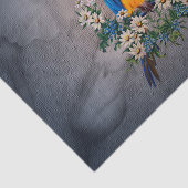 Papier Mousseline Perroquet mou aux fleurs (Détail)