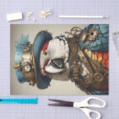 Papier Mousseline Perroquet rouge et blanc vintage (Artisanat)