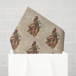 Papier Mousseline Perroquet tropical vintage