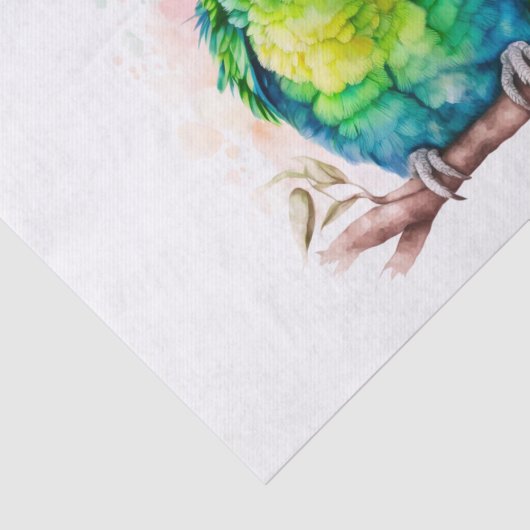 Papier Mousseline Perroquet vert - Bébé mignon oiseau (Détail)