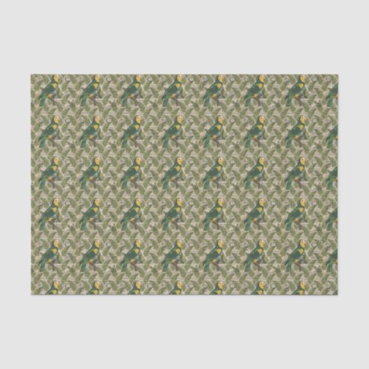 Papier Mousseline Perroquet vert vintage (Recto)