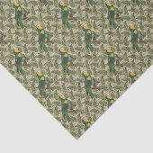 Papier Mousseline Perroquet vert vintage (Détail)
