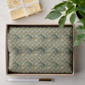 Papier Mousseline Perroquet vert vintage (Cadeau)
