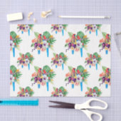 Papier Mousseline Perroquets à queue bleue avec Feuilles (Artisanat)