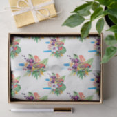 Papier Mousseline Perroquets à queue bleue avec Feuilles (Cadeau)