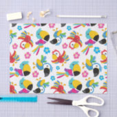 Papier Mousseline Perroquets colorés, Perroquets tropicaux, Oiseaux, (Artisanat)