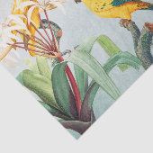 Papier Mousseline Perroquets jaunes tropicaux floraux (Détail)