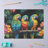 Papier Mousseline Perroquets Tropicaux (Artisanat)
