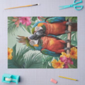 Papier Mousseline Perroquets Tropicaux (Artisanat)