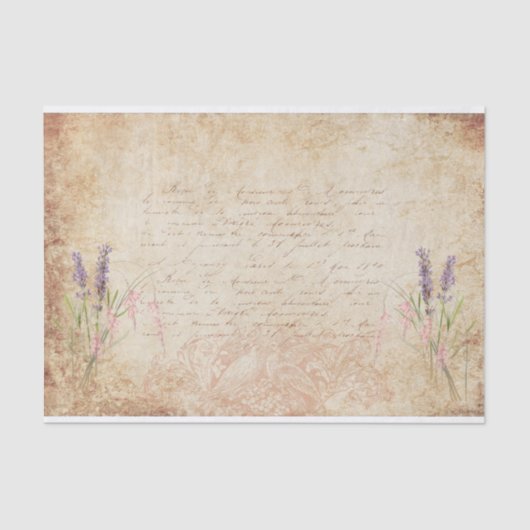 Papier Mousseline Perruches et fleurs (Recto)