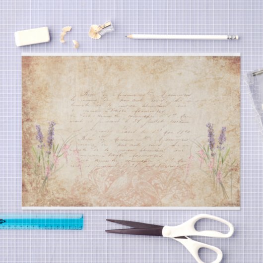 Papier Mousseline Perruches et fleurs (Artisanat)