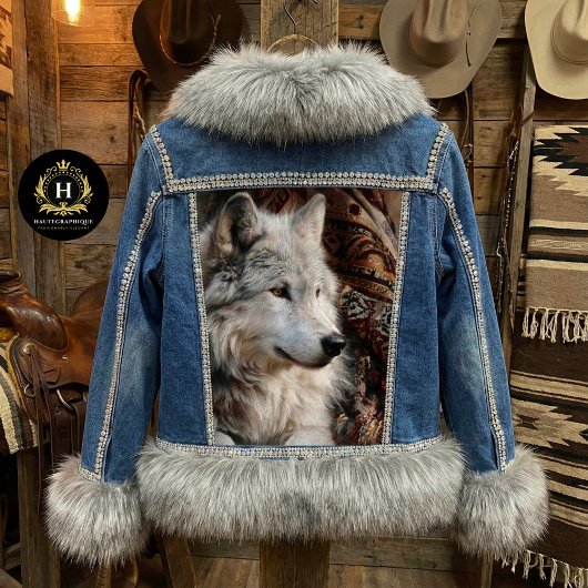 Papier Mousseline Persian Rug White Wolf Portrait