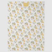 Papier Mousseline Personalized French Country Lemon Pattern Monogram (Recto)