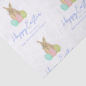 Papier Mousseline Personalized Happy Easter Cute Bunny Watercolor (Détail)