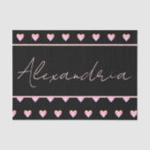 Papier Mousseline Personalized Name Heart Black (Recto)