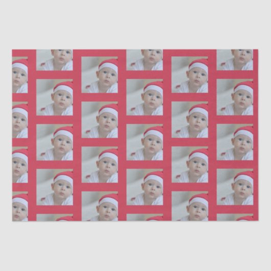 Papier Mousseline Personalized One Photo Pattern Holiday (Recto)