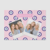 Papier Mousseline Personalized Pink Evil Eye Pattern Gifts With Name (Recto)