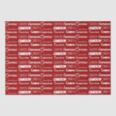 Papier Mousseline Personalized Red Typography Name Collage Christmas (Recto)