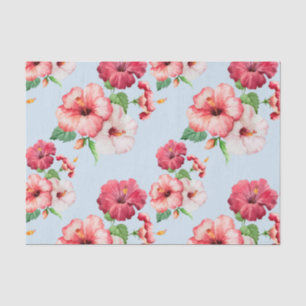 Papier Mousseline Personnalisable floral hawaïen de ketmie tropicale