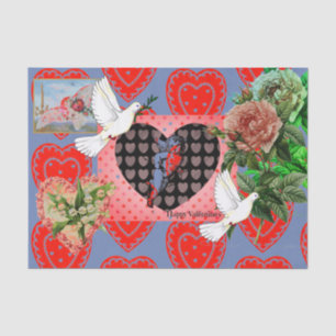 Papier Mousseline PERSONNALISABLE Valentine's Day COLLAGE Tissu Pape