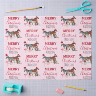 Papier Mousseline Personnalisé Animaux de Noël amusants Chapeaux de