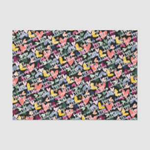 Papier Mousseline Personnalisé Joyeux Valentines I Love You Heart Mo