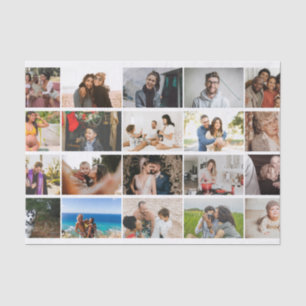 Papier Mousseline Personnalisé moderne 12 Photo Collage Famille Pers