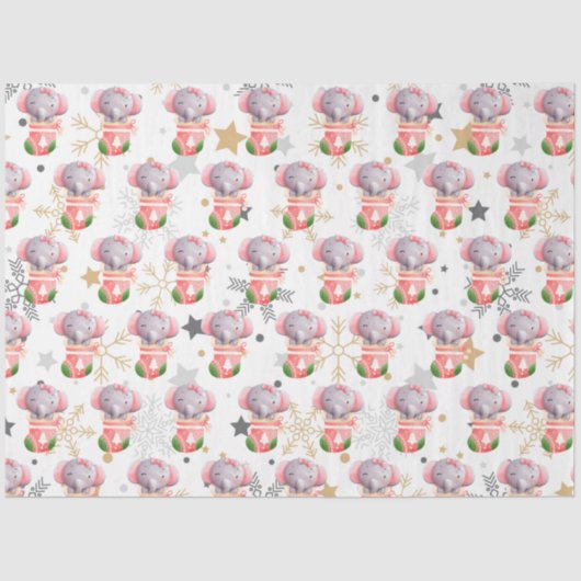 Papier Mousseline Personnaliser des fêtes des éléphants (Recto)