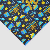 Papier Mousseline Personnaliser HANOUKKA Blue Gold Tissue Paper (Détail)