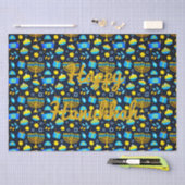 Papier Mousseline Personnaliser HANOUKKA Blue Gold Tissue Paper (Artisanat)