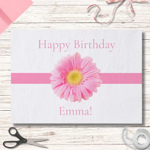 Papier Mousseline Personnalisez Ruban de Pâquerette Rose pour Annive