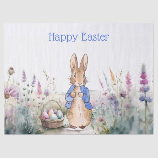 Papier Mousseline Peter le lapin Joyeux Pâques (Recto)