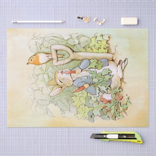 Papier Mousseline Peter Rabbit (carotte) Tissu Papier (Artisanat)