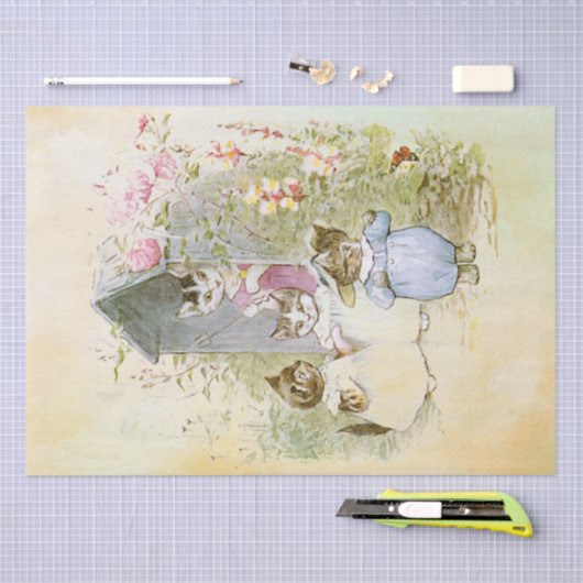 Papier Mousseline Peter Rabbit (chats) Tissu Papier (Artisanat)