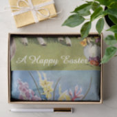 PAPIER MOUSSELINE PETIT AGNEAU, OEUFS DE PÂQUES AUX FLEURS (Cadeau)