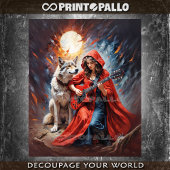 Papier Mousseline Petit chapeau rouge et le groupe de rock wolf