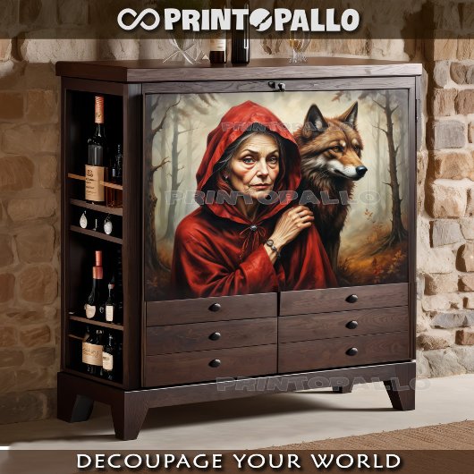 Papier Mousseline Petit chapeau rouge, loup, plusieurs années plus t