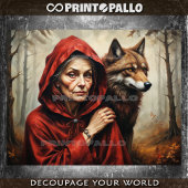 Papier Mousseline Petit chapeau rouge, loup, plusieurs années plus t