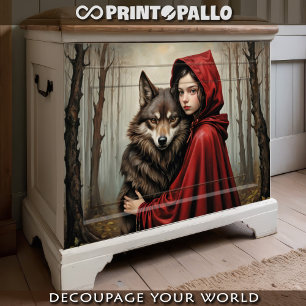 Papier Mousseline Petit chaperon rouge et la vérité sur le loup