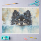 Papier Mousseline Petit Chien de Poméranie dans la page de découpage (Artisanat)