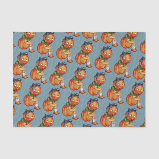 Papier Mousseline Petit Citrouille et amis (Recto)